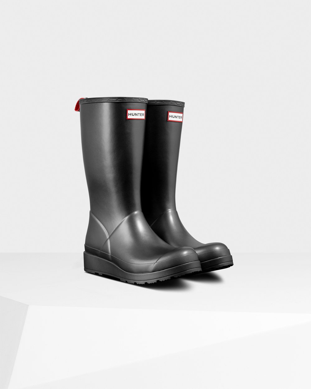 Play Botas Hunter Mujer - Original Tall Pearlized Rain - Negros - YCUMBPJ-74